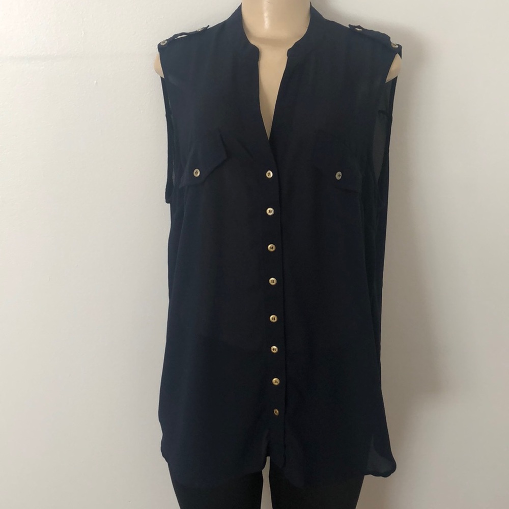 Navy Blue Flowy Tank